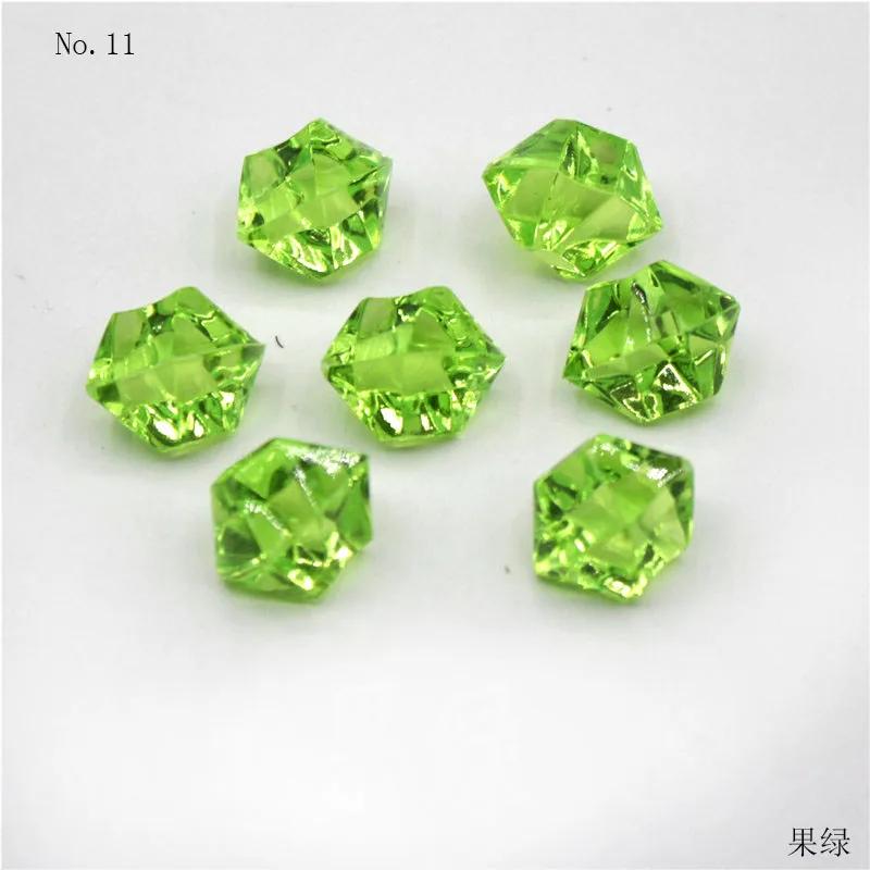 100Pcs 11*14mm Crushed Diamond Ice Crystal Clear Plastic Rocks Fake Diamonds Clear Acrylic Gems for Decor Photography Prop