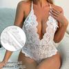 Sexy blondelingeri bodysuit erotiske kostymer dameundertøy ett stykke ryggløs utskåret nattøy kvinnelig fristelse sexklær