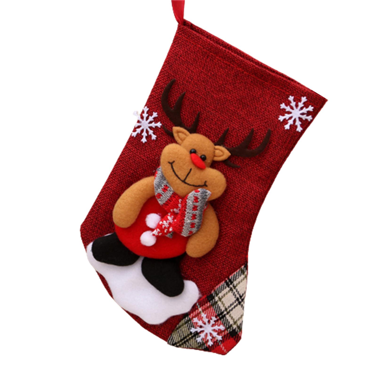 

1pcs Christmas Stockings Gift Bags Santa Claus Sock Candy Bag new year Gift Holde for Parties Birthdays and Other Occasions олений