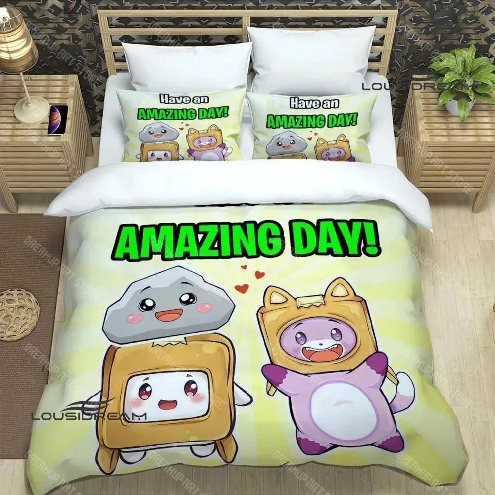 Lankybox Foxy Boxy Cute Printed Bedding Sets Exquisite Bed Supplies Set Duvet Cover Bed Comforter Set Bedding Set Luxury