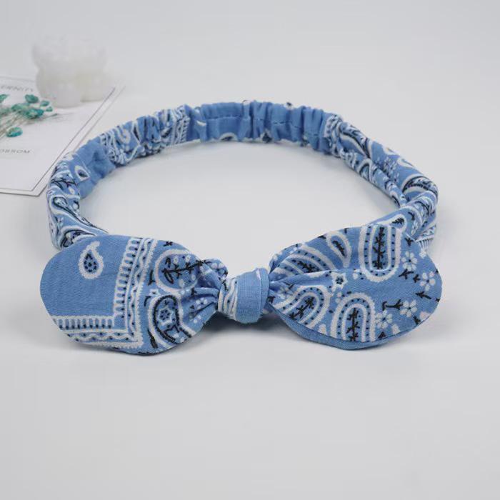 CR98 Printed Rabbit Ear Knot Cashew Cross Headband