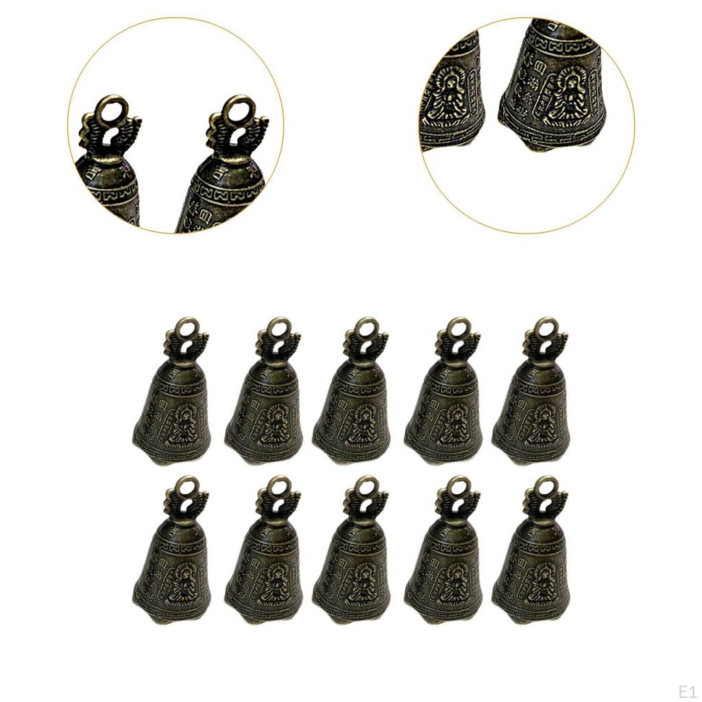 10Pcs Small Bronze Bell Vintage Tinkle Bells Gift Crafts Mini Hanging Decoration Door Wind