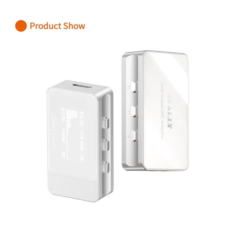 

Professional Audio Decoder with Digital Display and Touchscreen JCALLY Portable DAC Amplifier Type-C to 3.5mm 4.4mm for Phone Computer срібний