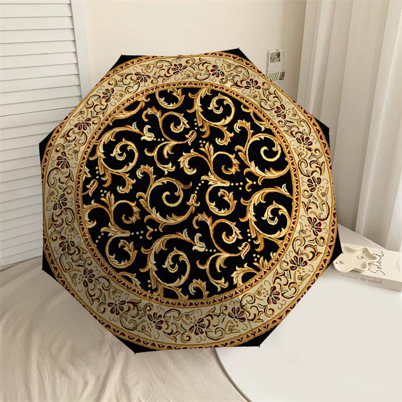 

1PC Floral Pattern Automatic Open/Close Umbrella with Windproof, 8-Rib Sturdy Canopy, Durable Ribs, Fashionable Design,1279A