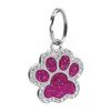 Pet Dog Puppy Paws Rhinestone Collar Tags Charm Pendant Key Ring Accessories
