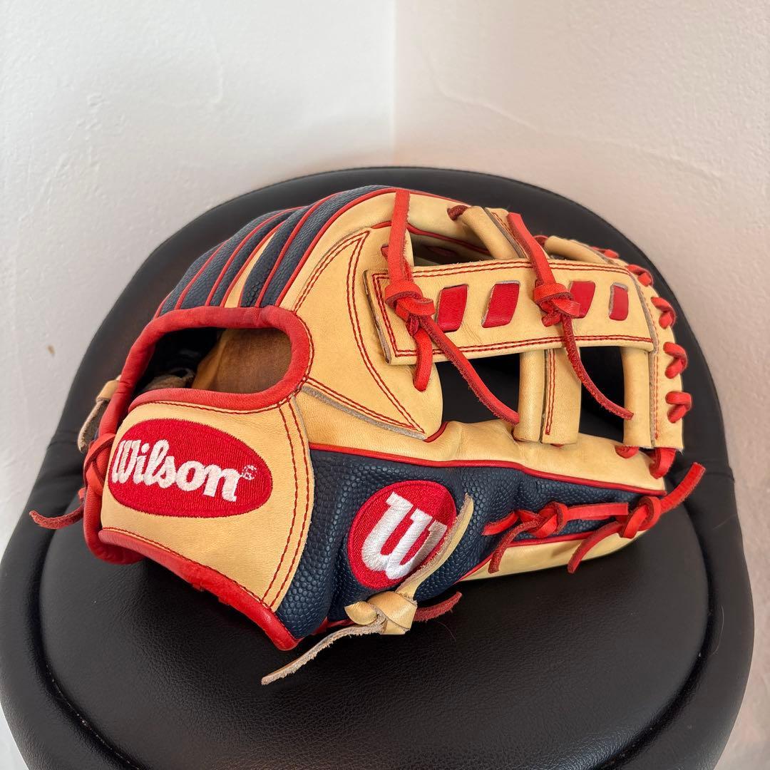 Used Wilson Softball Gloves Red Blue