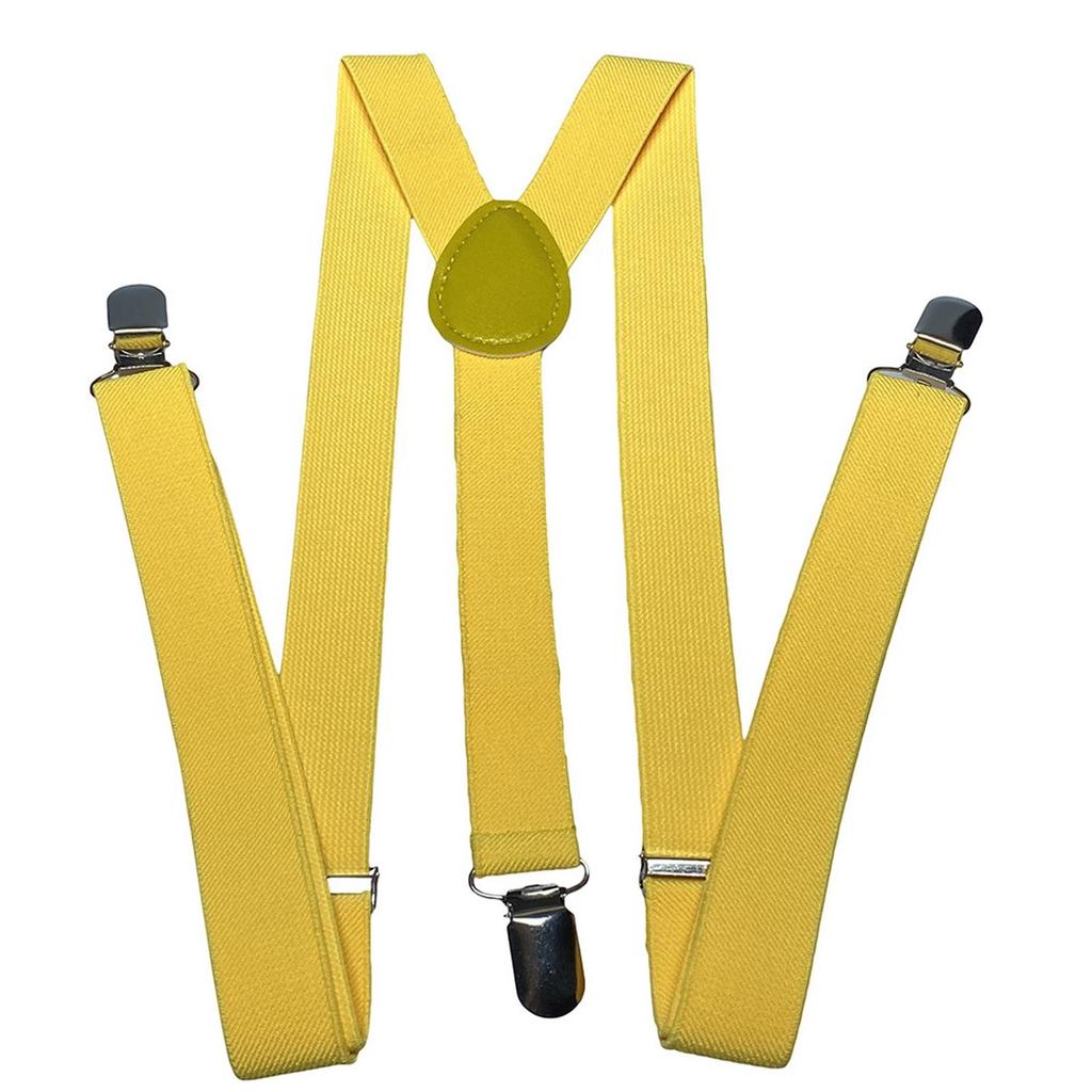 Unisex Y Back Suspenders 3 Clips Adjustable Elastic Braces