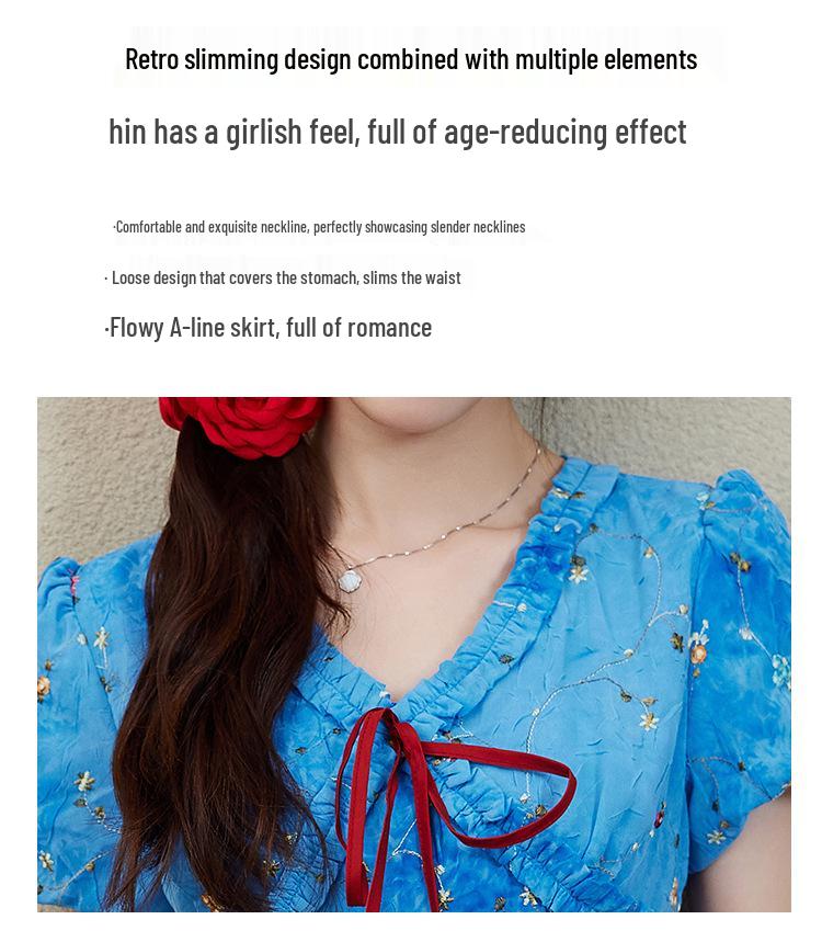 Women's Summer Slimming Tie-Dye Tencel Floral Long Dress