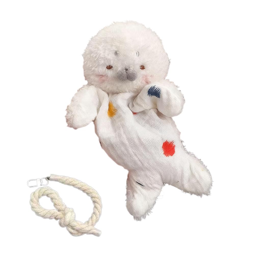 

Stress Ease Plush Plaything For Kids Cute Seal Bean Bag With Hanging Rope Playful Tactile For Stress Relief & Kids