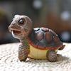 Turtle Statue Garden Mini Figurine Waterproof UV Resistant Mini Size Adorable Turtle Shaped Animal Statue Yard Ornament