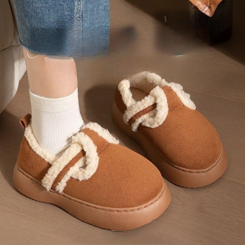Fashion 2025 Winter New Warm Cotton Slippers Thick Soled Women Shoes Home Non Slip Slippers Winter Snow Boots Outdoor Winter Women Shoes