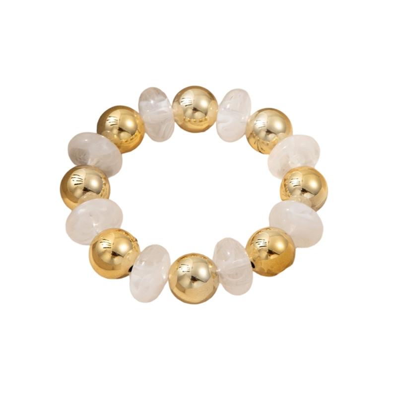 Colorful Round Bead Bracelet Lightweight Wristlet User Friendly Acrylic Fashion Wrist Accessory For Most Ages