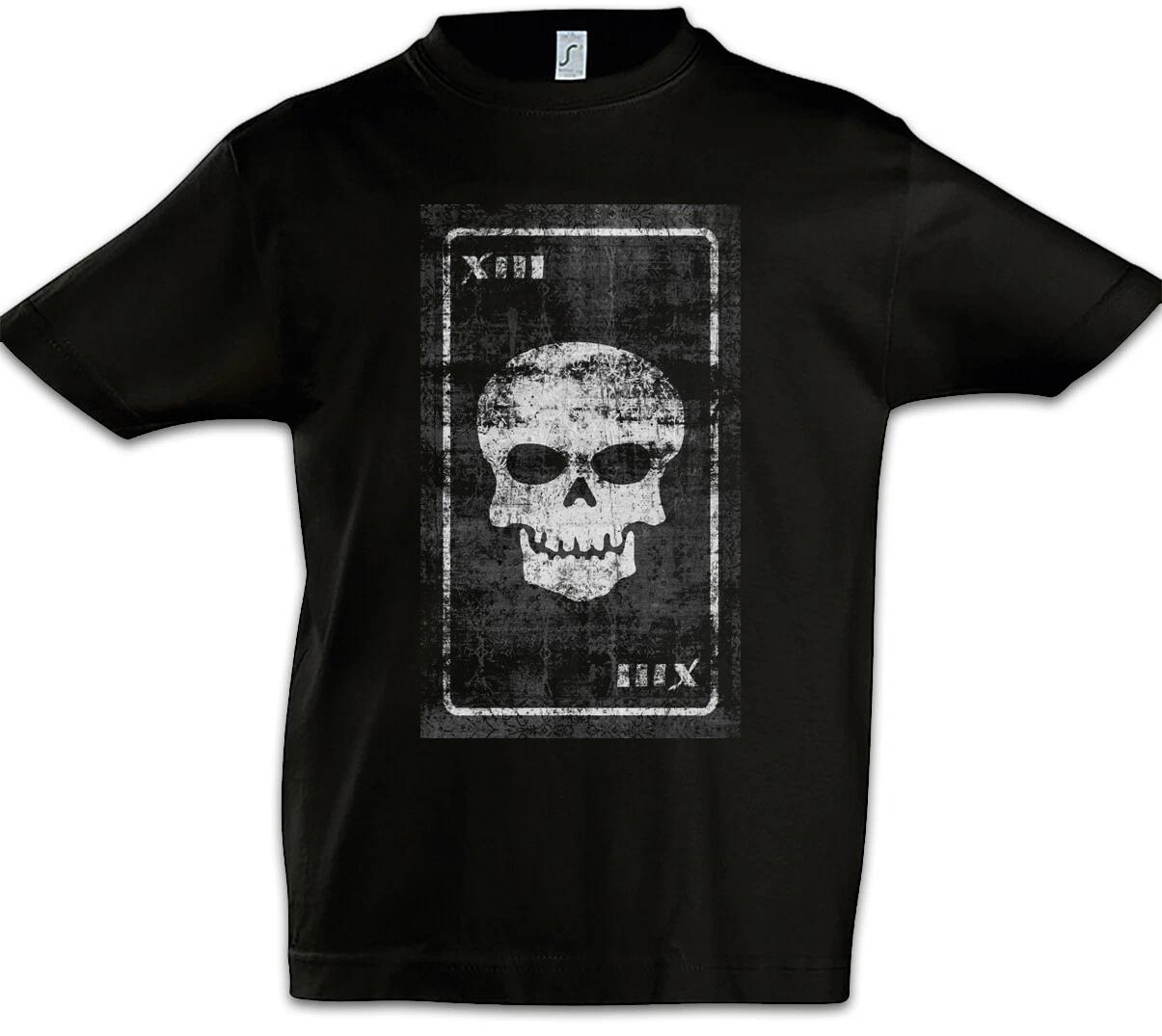 Tarot Death Kids Boys T-Shirt Logo Reaper Death Grim Reaper Card Cards- 100
