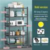 Xuanyong Black Stainless Steel 6-Tier Storage Rack with Wheels