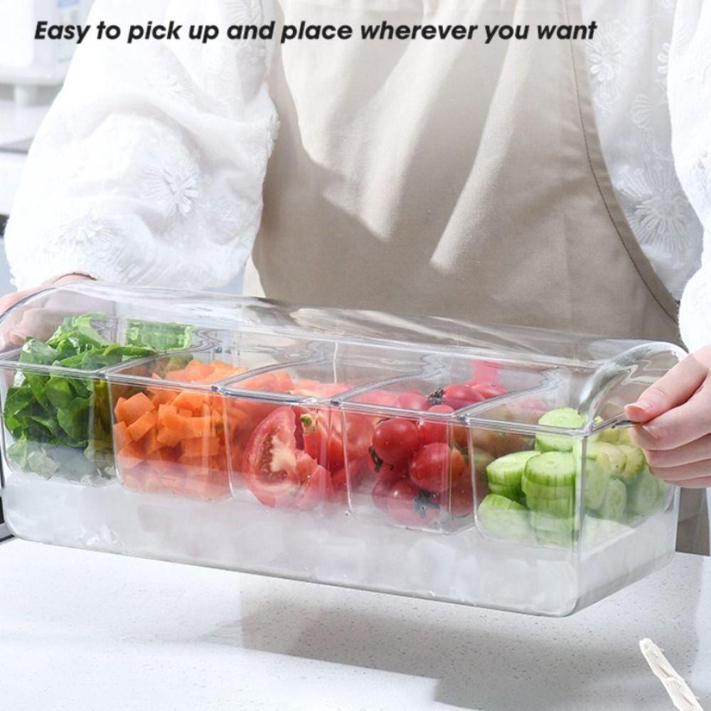 Transparent Fresh Iced Box Detachable Chilled Fruit Fresh-keeping Box New Condiment Tray