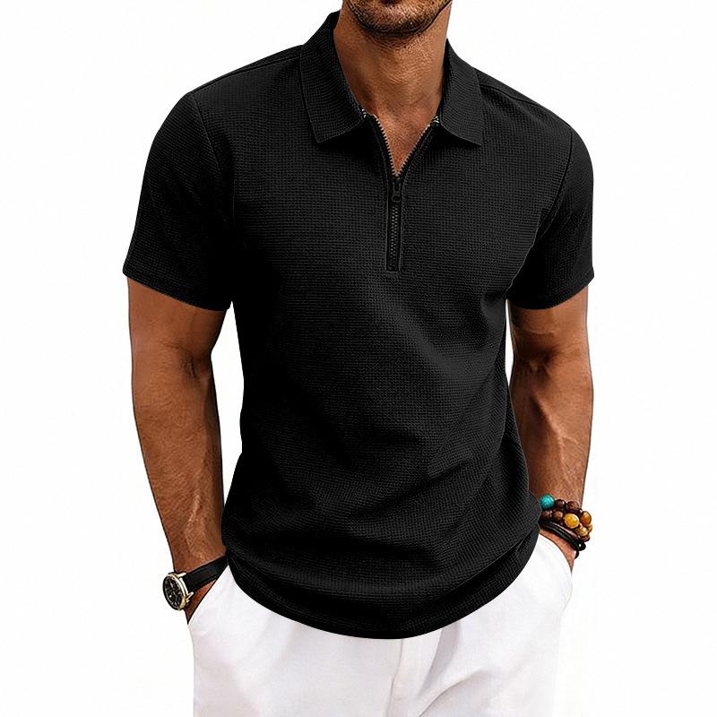 New Arrival: Men's Summer Casual Minimalist Commuter Waffle-Weave Short-Sleeved Golf Polo Shirt