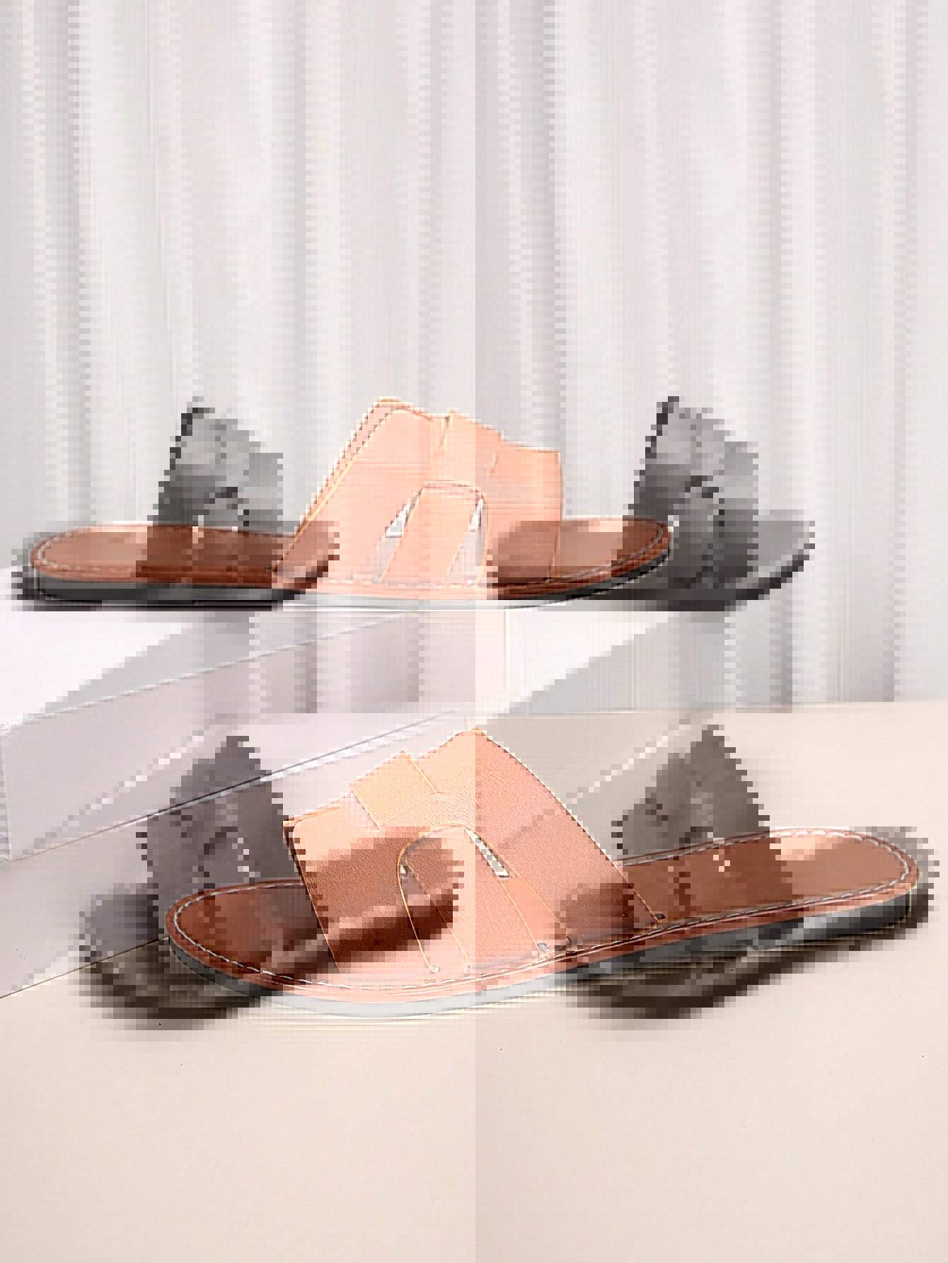 

Women s Wide Width Single Strap Sandals, Open-Toe Beach Slides, European Summer Slippers for Women 43 темно-коричневого кольору