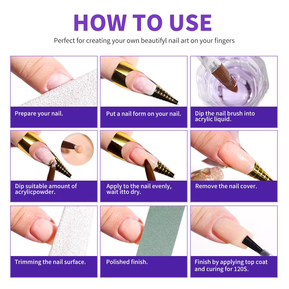 LIMEGIRL Large Capacity Nail Acrylic Liquid Crystal Professional Immersion Engraving Ding Tail Art Extended Acrylic Powder Brush