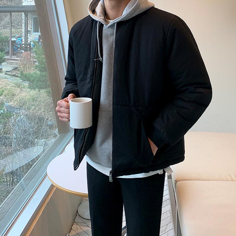 

Короткая куртка с хлопковой подкладкой для мужчин на зиму, утолщенная куртка с хлопковой подкладкой в корейском стиле, осенне-зимняя куртка, приталенная хлопковая куртка 2XL