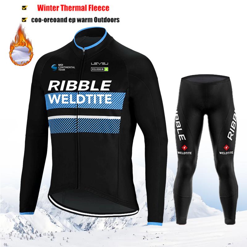 Winter Team Cycling Clothing Thermal Fleece Cycling Clothes Men Jersey Suit Outdoor Riding Bike Ropa Ciclismo MTB Bib Pants Set