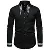 Men's Casual Fashion Embroidered Shirt Shirt Slim Long Sleeve Embroidery