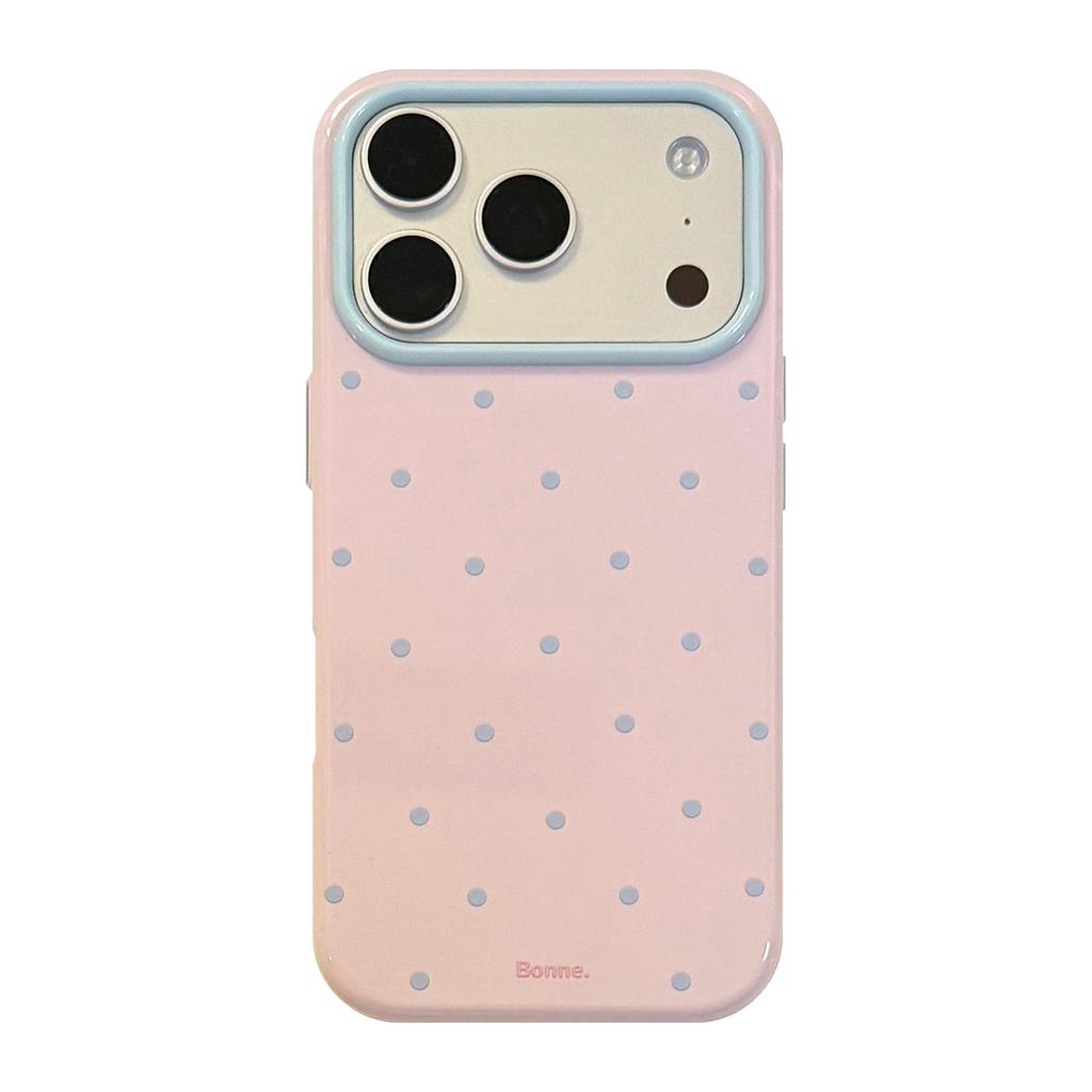 ins wind contrasting color polka dots Apple 17 mobile phone case iphone16pro anti-drop 15 Macaron 14 soft cover 13 applicable