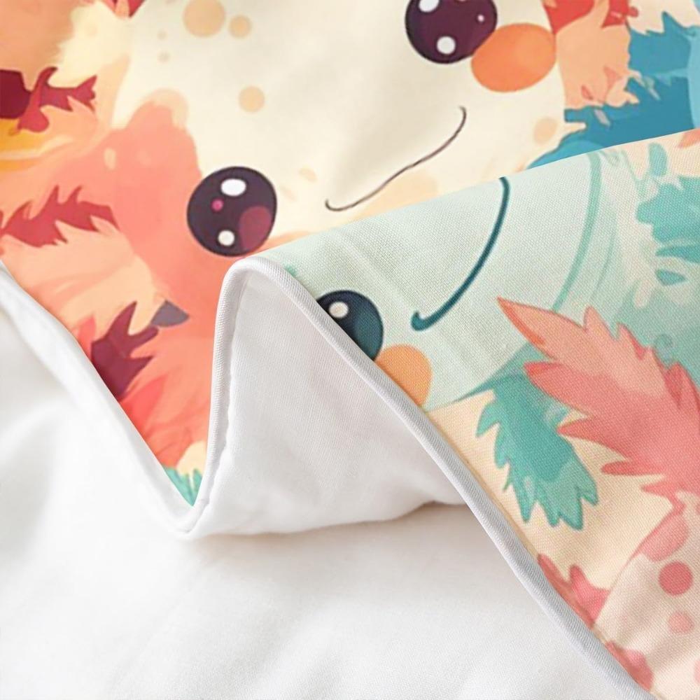 Niedlicher bunter Cartoon-Salamander-Bettbezug, Bettbezug für Jungen und Mädchen, Mikrofaser-Bettbezug mit Reißverschluss-Kissenbezug, Bettwäsche