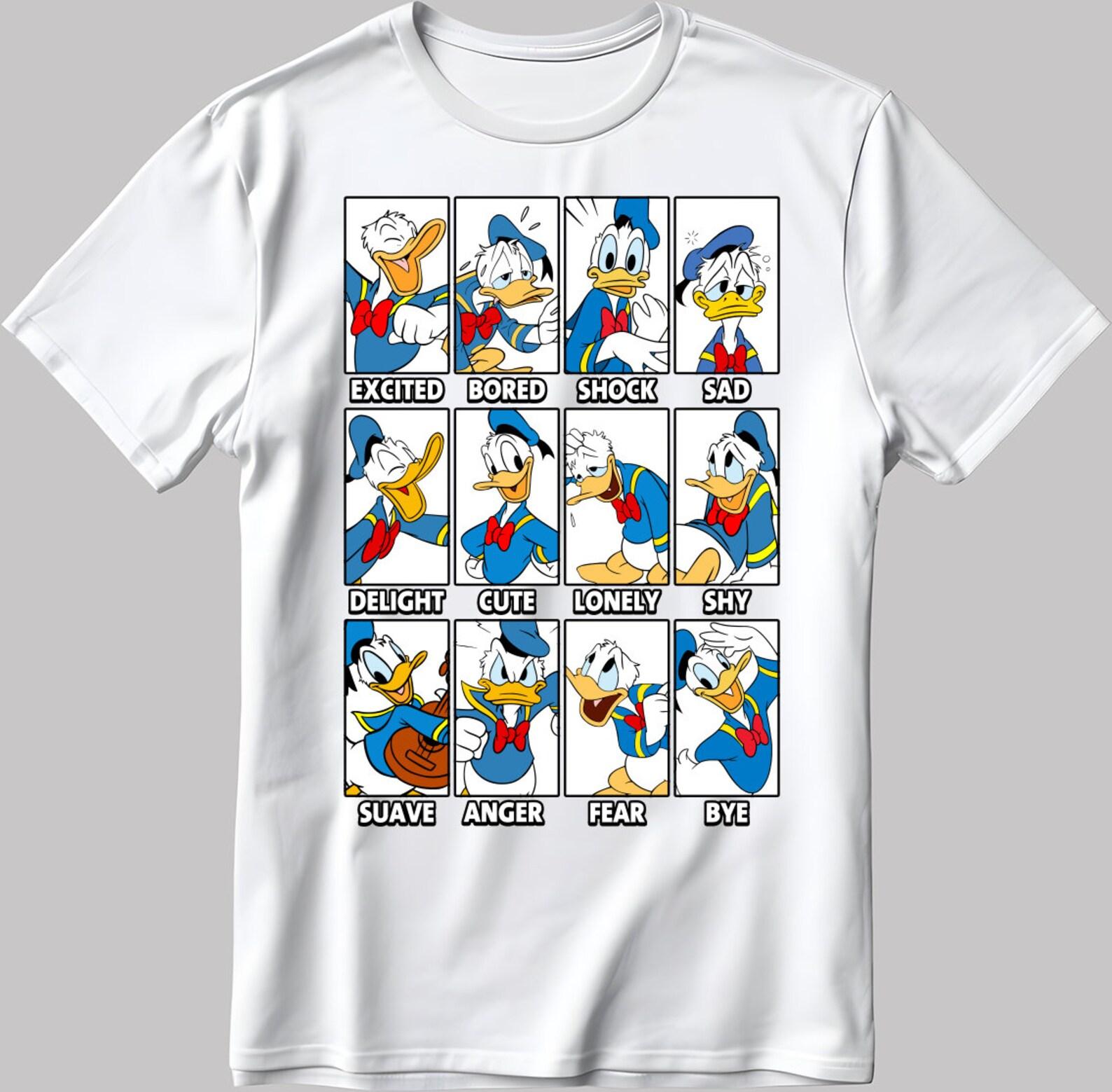 Donald Duck Moods Short Sleeve White-Black Men s / Women s T-Shirt C540 M