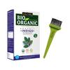 INDUS VALLEY BIO Bio-Indigo-Pulver (Indigofera Tinctoria) mit Farb-Rezeptbuch und einem Applikator-Pinsel-Set (100 g) - Schwarz