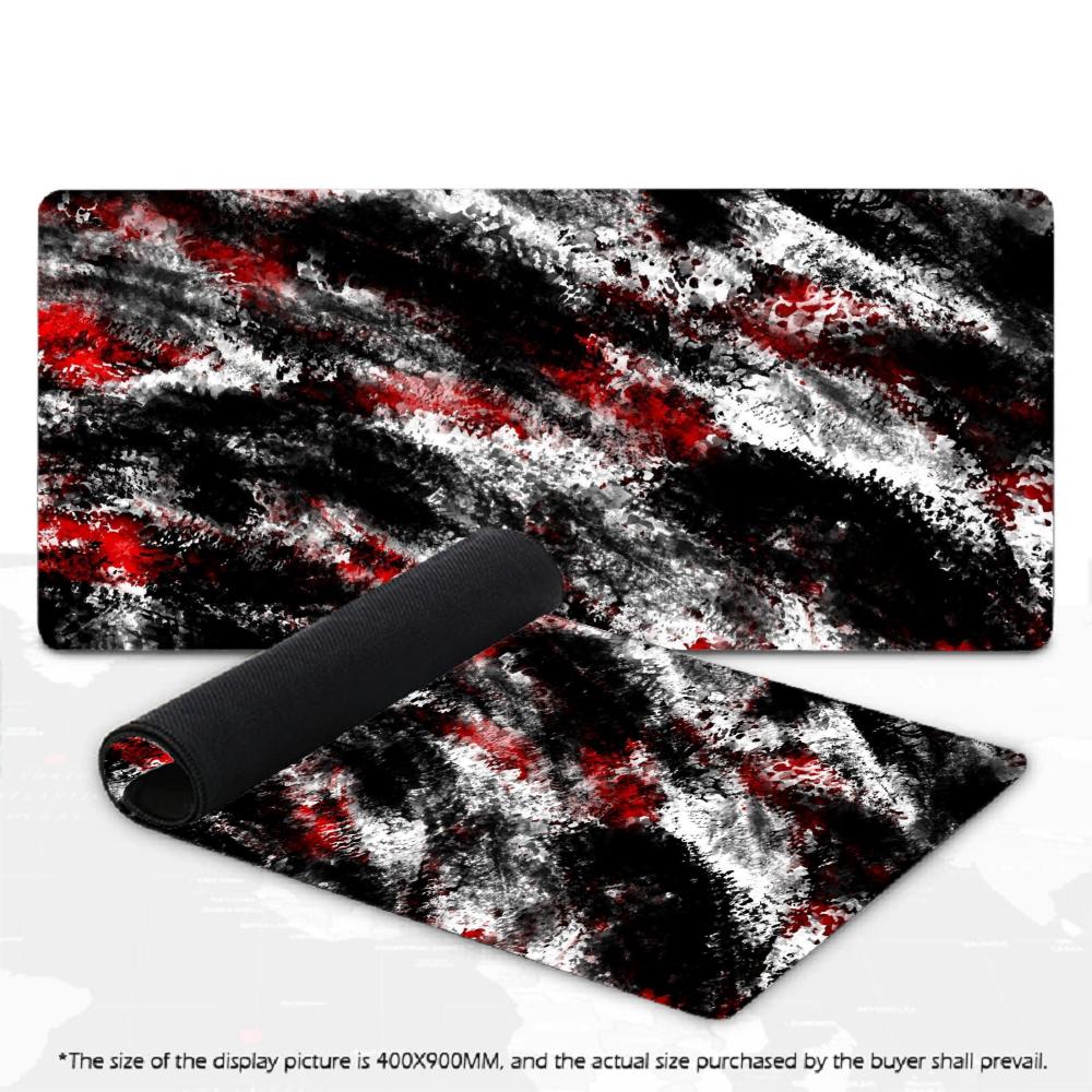 Red Black Ink Splash Mouse Pad Desk Mat Keyboard Pad XXL Large Non-Slip Rubber Table Mat for PC Gaming Office Home Desktop Decor