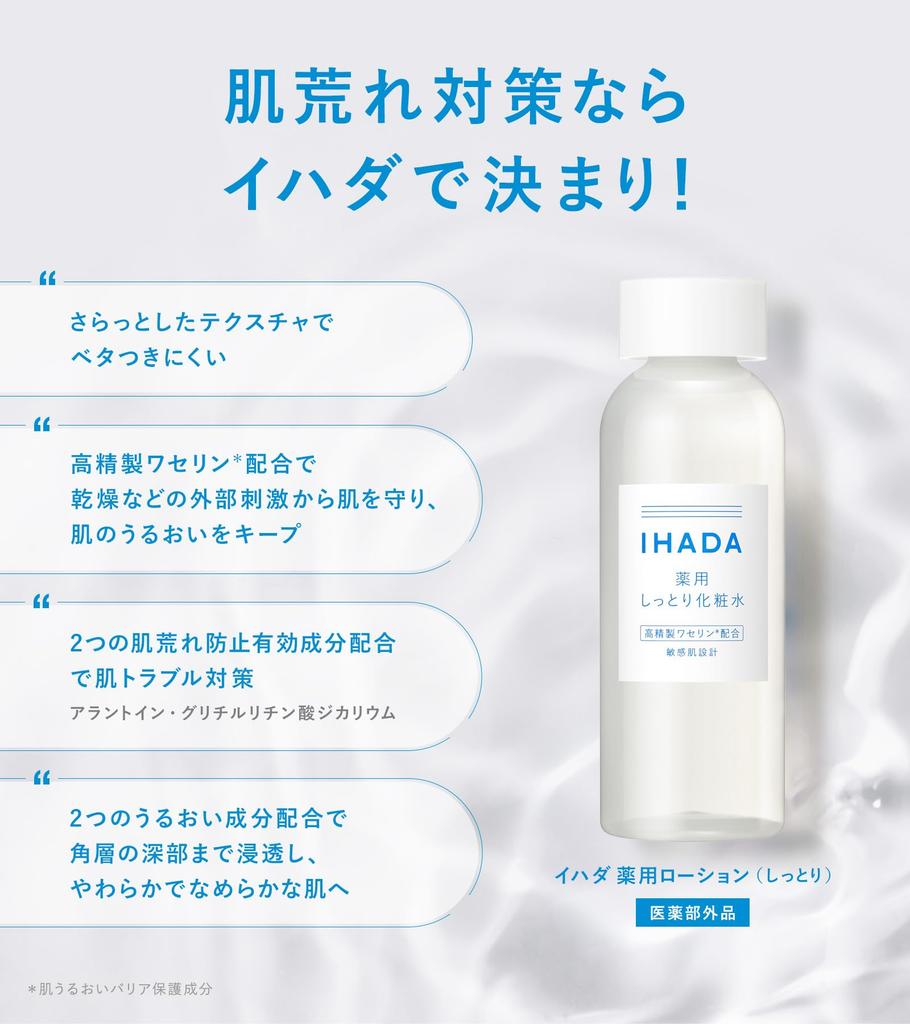 Ihada Medicated Lotion for Sensitive and Hydrating 180mL (Moisturizing) Skin, Dry, Rough, [Quasi-drug]