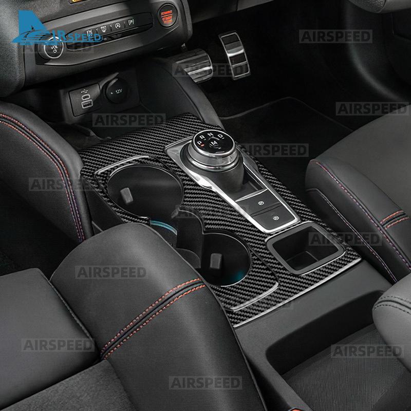 Für Ford Focus/Focus ST      2024 2025 Echter Weicher Kohlefaser-Aufkleber LHD RHD Auto Schalthebel Rahmen Panel
