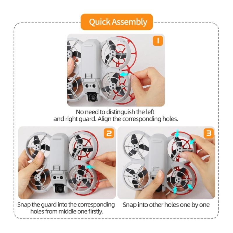 Pack of 2pcs Propeller Protective Rings Quadcopter Paddle Leaf Propellers Guards Secure Flying Enhancement