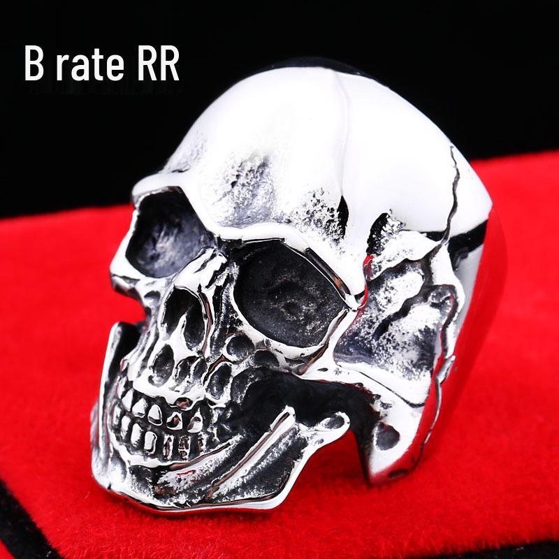 Retro Men's Titanium Skull Ring - Stainless Steel Punk Jewelry