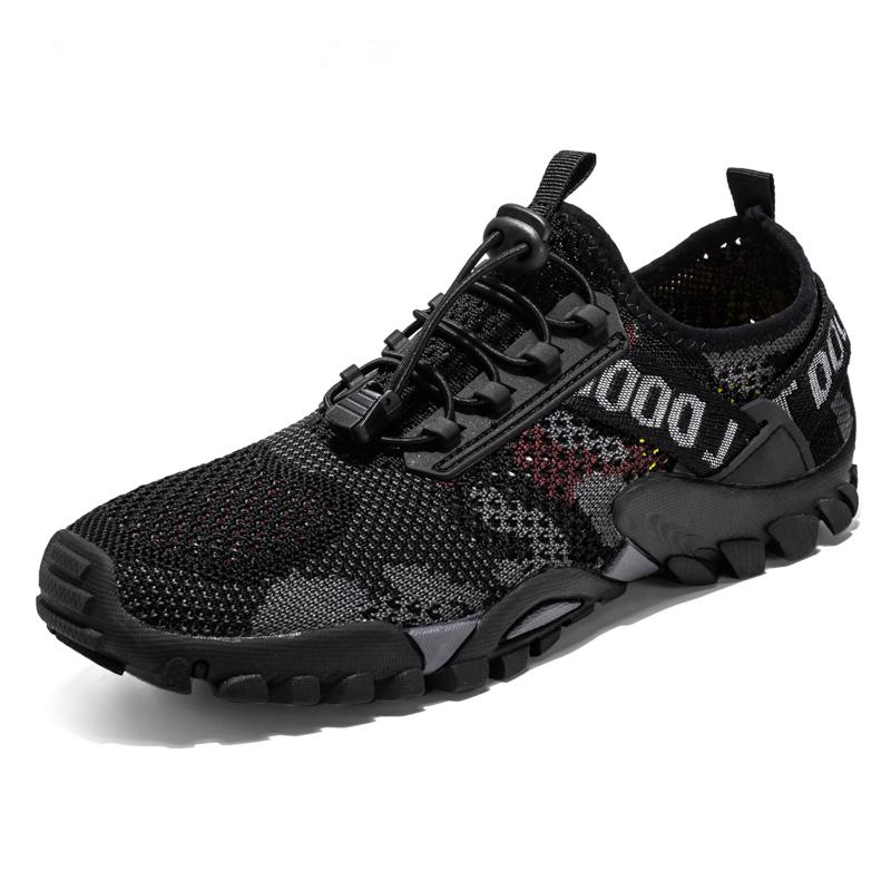 Hiking Boots Mens Outdoor Athletic Sports Trail Running Shoes High-Top Barefoot Upstream Water ShoesTrekking Climbing Sneakers
