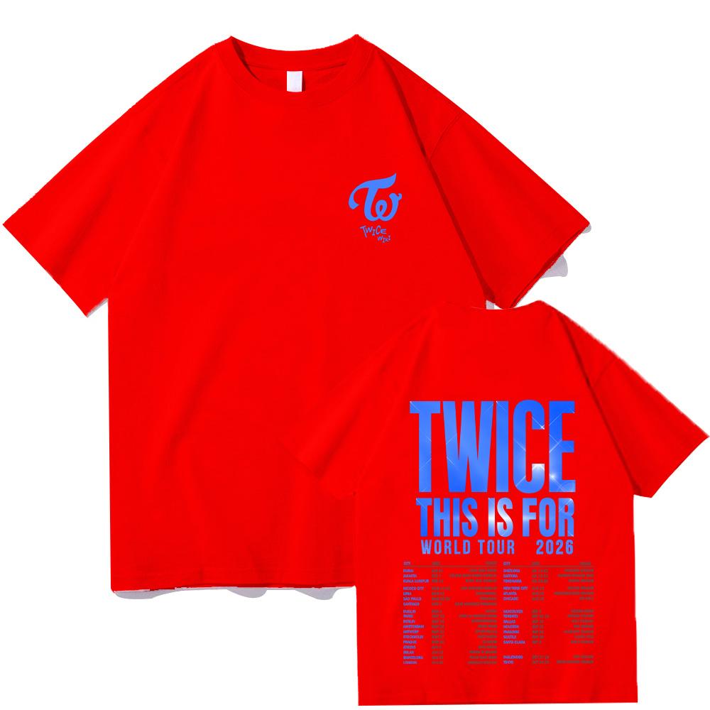 Twice This Is for World Tour 2026 T-Shirts Herren Damen Grafikdruck T-Shirts Tee Hohe Qualität Baumwolle Weiche T-Shirts Lockere Kleidung