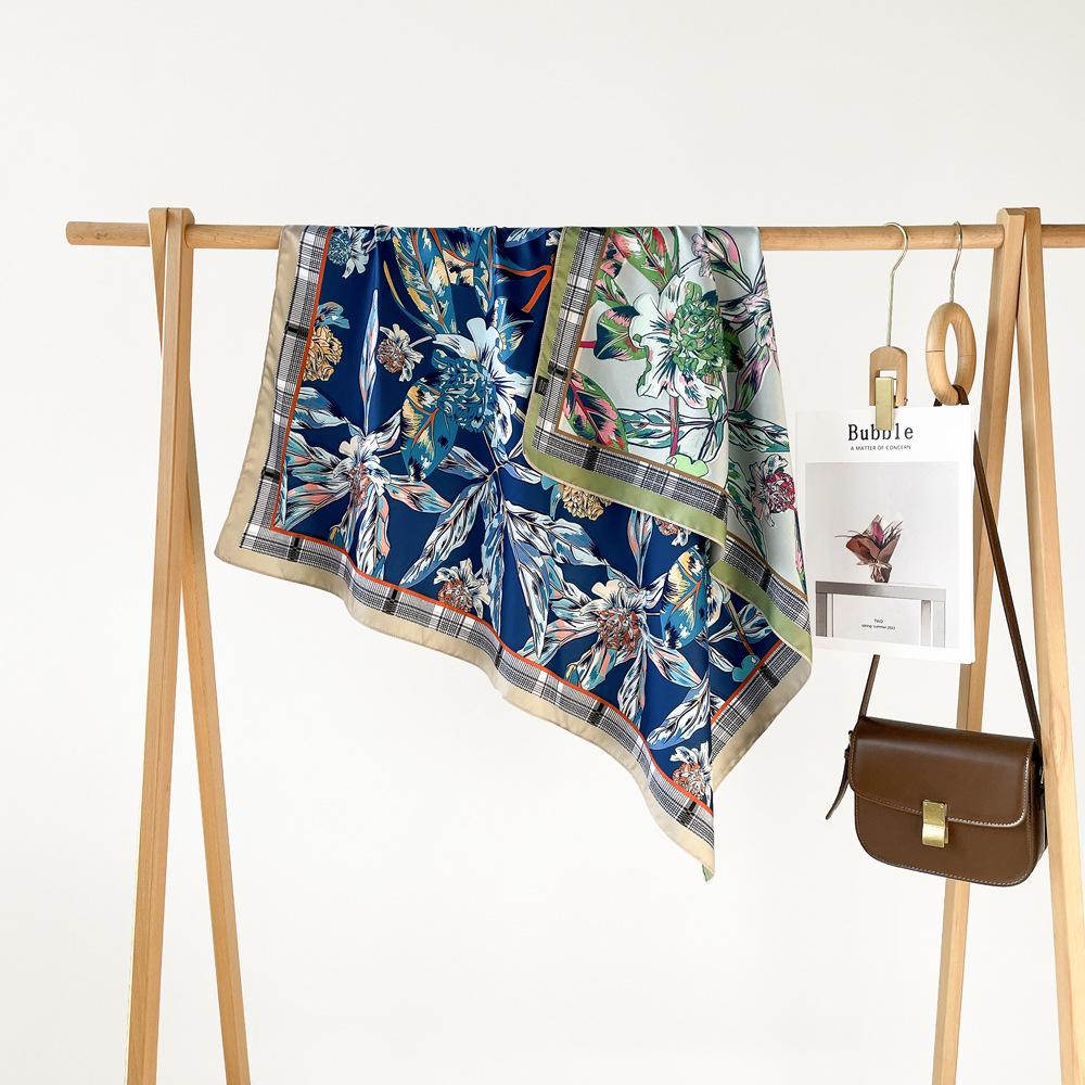 90*90Cm Square Scarf Twill Cotton Feeling Women Head Shawls And Wraps Luxury Print Neck Scarves Hijab Bandana Pashmina