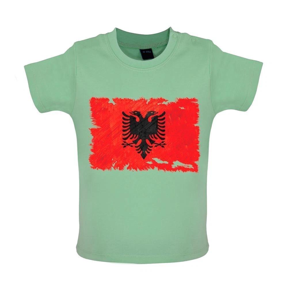 Albania Grunge Flag - Baby Kids Boys Girls Unisex T-Shirt / Babygrow - Albanian Flags Republic Tirana 110
