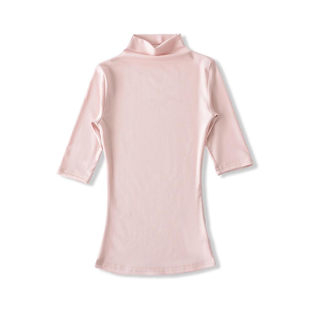 Women's Tencel High-Neck Mid-Sleeve Stretchy Lyocell T-Shirt