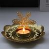 Unique Gold Candle Holder Exquisite Iron Candle Holder Light Luxury Floral Candle Stand Bedroom