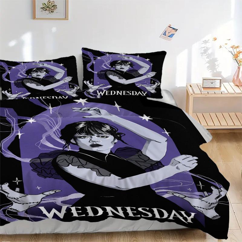 

Wednesday Addams Bedding Set Comforter Cover Gift for Bedroom,Includes 1 Cover and 2 Pillowcases, No InsertB460 135x200cm