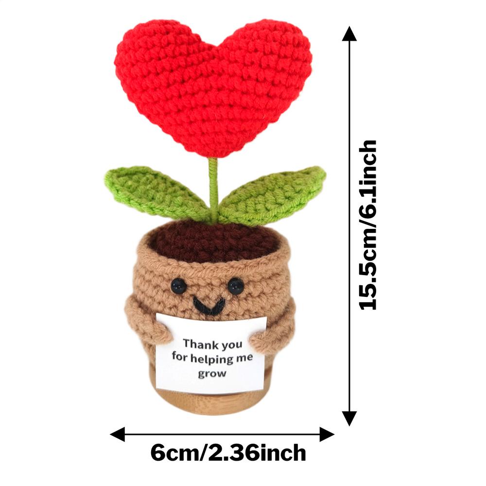 Забавные Позитивные Вязаные Куклы Позитивные Комнатные Растения Настольные Вдохновляющие Коллекционные Куклы С Карточкой Для Автомобиля Друзей Женщин