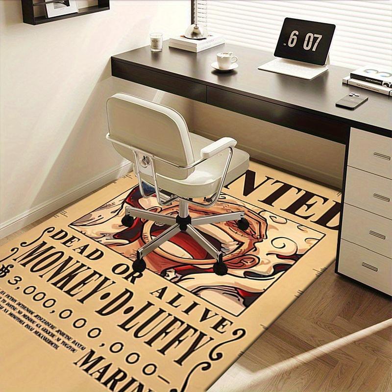 Office Carpet: Monkey D. Luffy Wanted Poster Sofa Rug Chair Mat for Protection