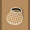 Hair Hoop Style Summer Empty Top Cap Plaid Print Sun Protection Hats Large Brim Sun Hat  Vacation