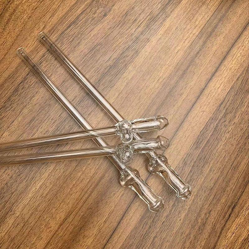 Funny Shaped Glass Straw Creative High Boric Acid Glass Straws Heat Resistant Reusable Kitchen Tool Party Supplies