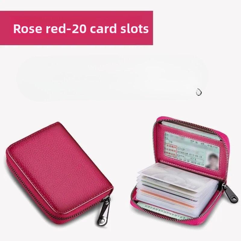 

Business Card Holder Wallet Bank Card Credit Card Holder Wallet Bus ID Card Holder Coin Pouch Cover Demagnetization Wallets Bag червоний