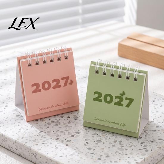 Functional Workstation Memo Pad Mini Desk Calendar 2027, Jan. 2027 to Dec. Standing Flip Small Desktop Time Management Tool Calendar, 12 Monthly