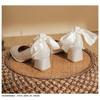 2025 New French-Style Women's Wedding Shoes - Bowknot Fairy Bridesmaid Shoes, Two-Way Wear Block Heel, Comfortable Non-Tiring Feet, StyleXCY34-888-200