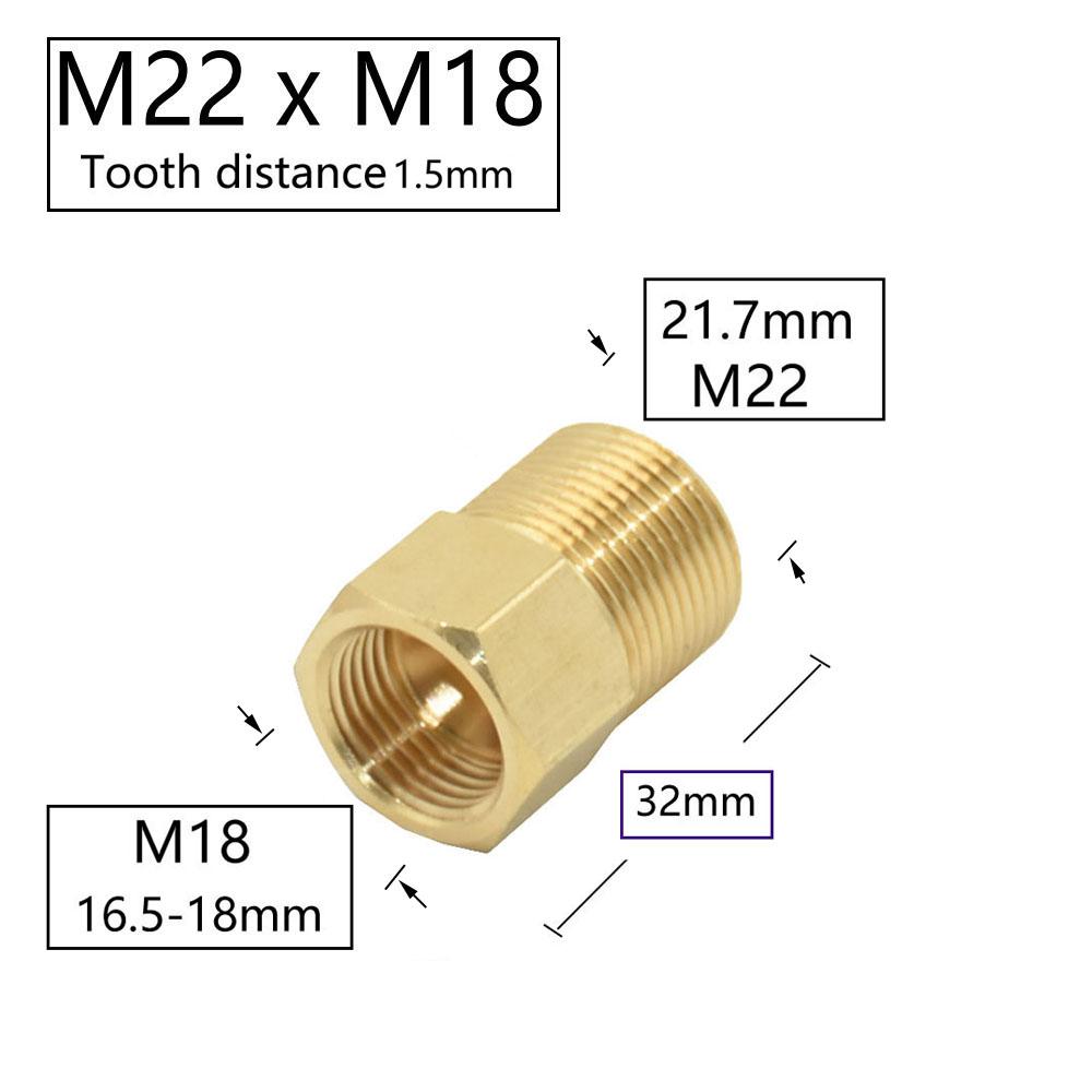 1/2 Inch M14 M18 M22 3/8" Thread Connector Brass Pipe Repair Extension Reducing Coupler Faucet Bubbler Copper Fittings 1pcs