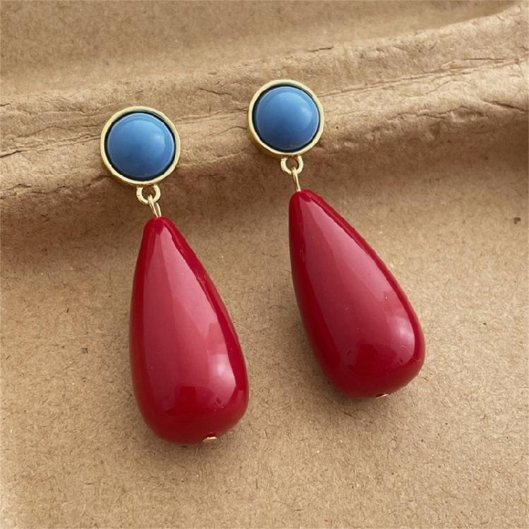 Modern Minimalist Drop Earrings Elegant Pendant Earrings Resin Alloy Texture Suitable for Everyday Stylish Outfits